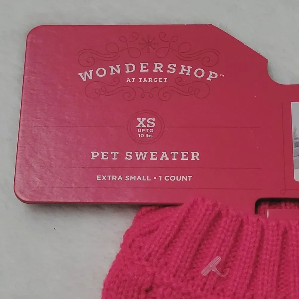 Wondershop Pet Sweater for Dogs and Cats Solid Red Size XS Extra Small New